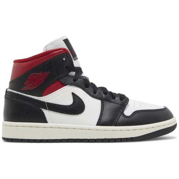 Air Jordan 1 Mid 'Black Sail Gym Red / Red Panda' Wmns - BQ6472-061