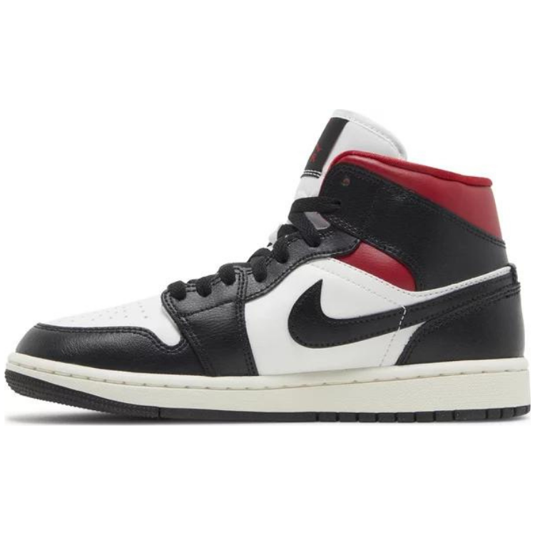 Air Jordan 1 Mid 'Black Sail Gym Red / Red Panda' Wmns - BQ6472-061
