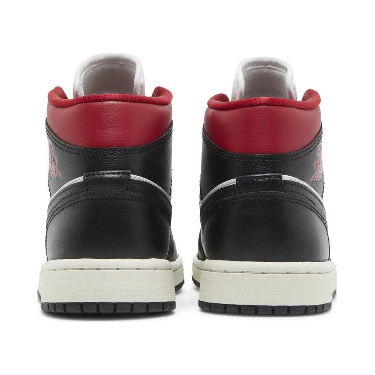 Air Jordan 1 Mid 'Black Sail Gym Red / Red Panda' Wmns - BQ6472-061